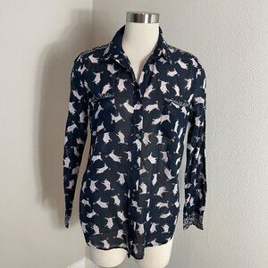 Scotch & Soda Maison Scotch Womens Small Nomadic Dreamers Button Up Shirt Blouse